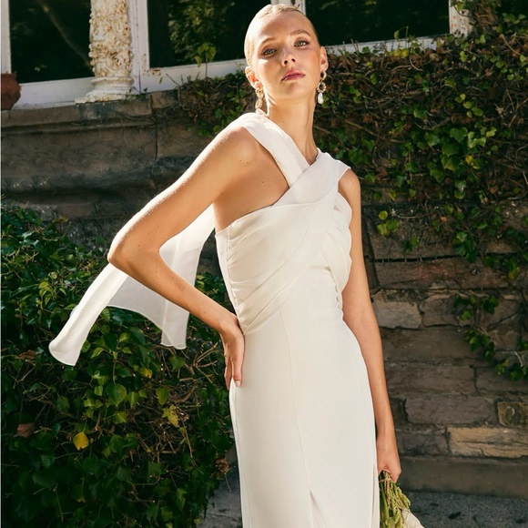 Anthropologie White Bridal Midi Strapless Dress - Picture 3 of 11